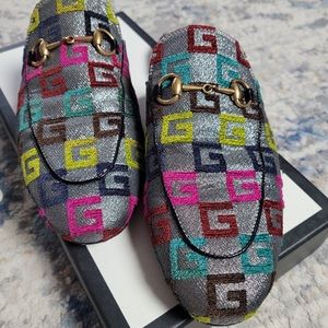 Gucci Princetown velvet slippers mule loafer size 39.5